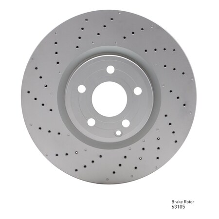 GEOSPEC Coated Rotor - Drilled,  Silver,  Front